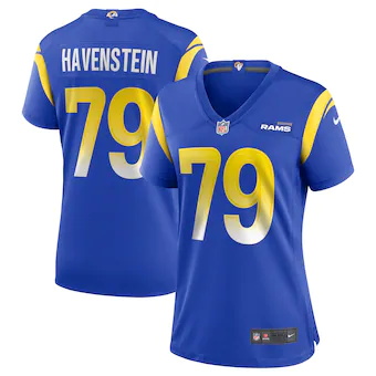 womens nike rob havenstein royal los angeles rams game jers